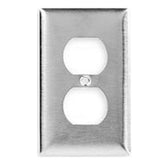 Hubbell HUB-SS8 1-Gang Duplex Satin Stainless Wall Plate